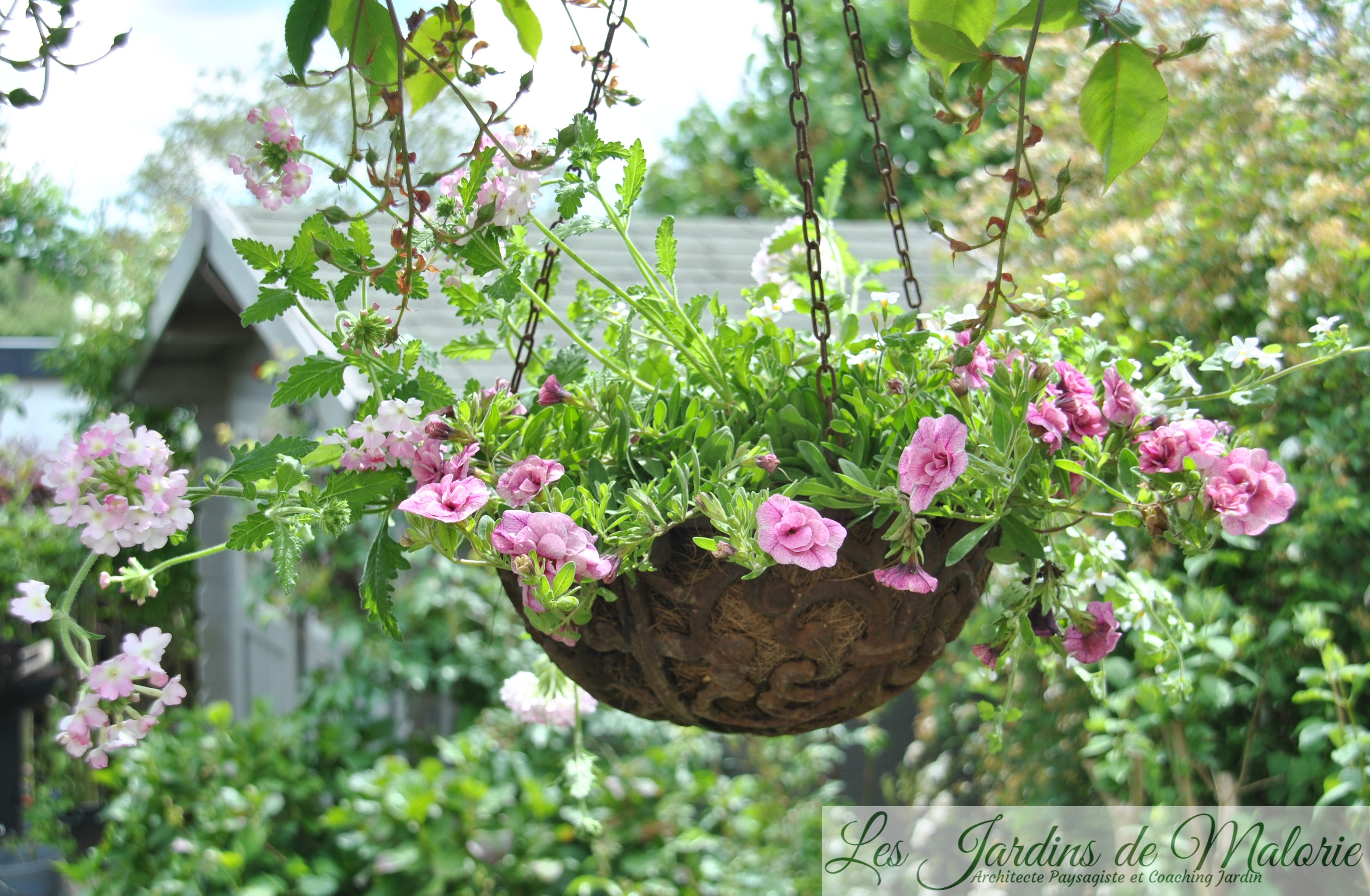 Panier De Jardinière, 2pcs Panier de Jardinière Suspendu en Corde Panier De Fleurs en Macramé Corde De Coton pour Balcon Décoration Couvrir Le Panier De Rangement Conteneurs De Plantes